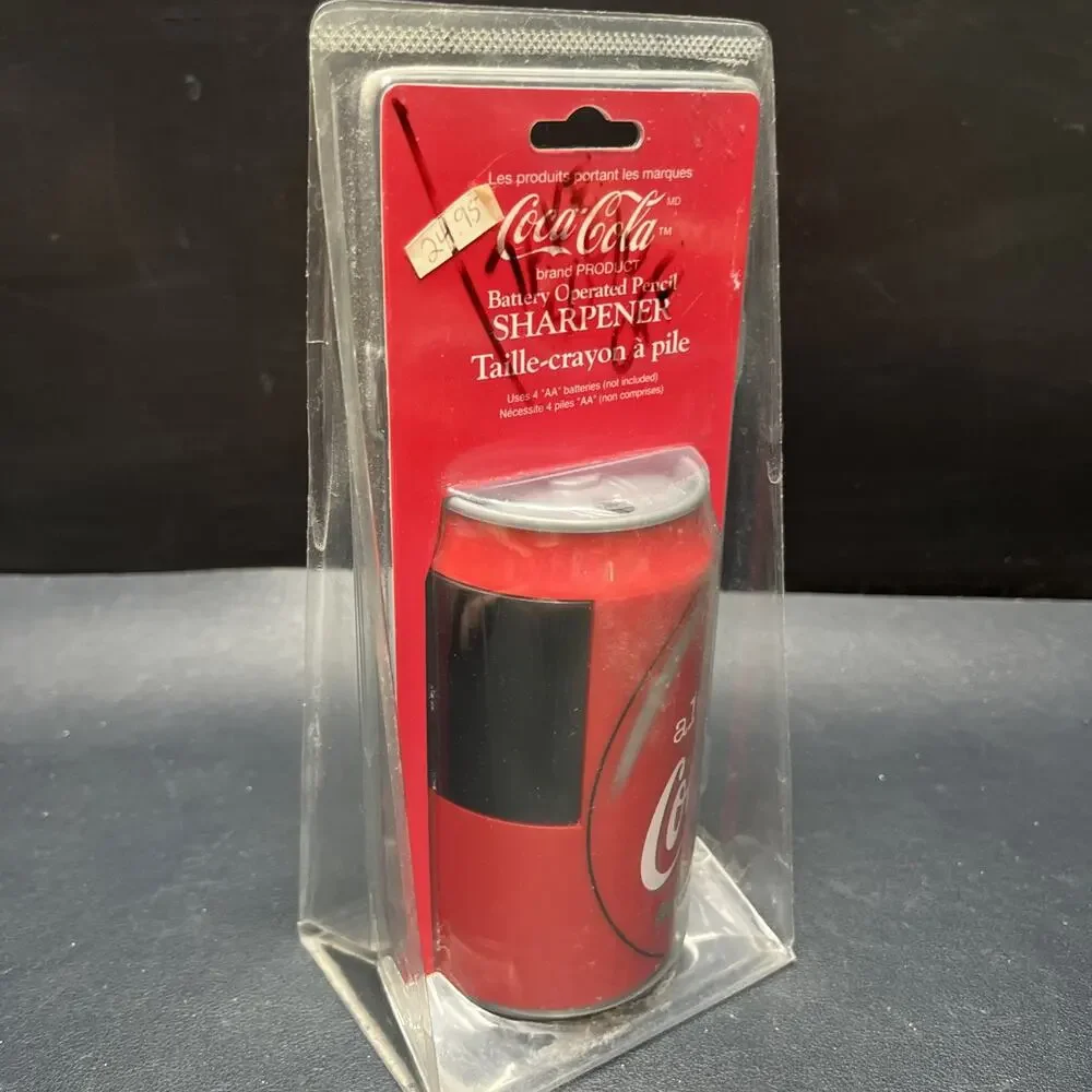 Vintage Coca-Cola Pencil Sharpener Can, 1998 Battery Operated New Old Stock NOS